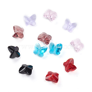 Glass Beads, Faceted, Butterfly, Mixed Color, 7x8x5.5mm, Hole: 1mm(RGLA-G077-A01-M1)