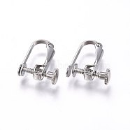 304 Stainless Steel Clip-on Earring Findings, Stainless Steel Color, 15x12.5x5mm(X-STAS-H462-01P)