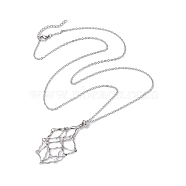 Non-Tarnish Stainless Steel Macrame Pouch Empty Stone Holder for Necklace Makings, Stainless Steel Color, 27.87 inch(70.8cm)(NJEW-JN04825-02)