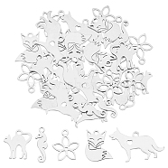 30Pcs 5 Style 304 Stainless Steel Charms, Mixed Shapes, Stainless Steel Color, 6pcs/style(STAS-UN0024-80)