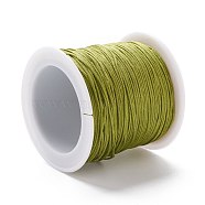 Braided Nylon Thread, DIY Material for Jewelry Making, Olive, 0.8mm, 100yards/roll(NWIR-K013-A21)