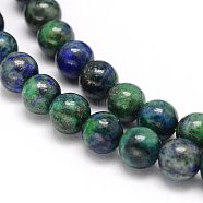 Natural Chrysocolla and Lapis Lazuli Beads Strands, Dyed, Round, 4mm, Hole: 0.8mm, about 95pcs/strand, 15.5 inch(G-M279-08-4mm)