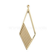 Alloy Pendants, Hollow Rhombus, Light Gold, 49x18x1.5mm, Hole: 1.2mm(FIND-TAC0002-027)