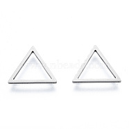 201 Stainless Steel Linking Rings, Triangle, Stainless Steel Color, 12x13.5x1mm, Inner Diameter: 7.5x8.5mm(STAS-N090-T02-1)