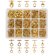 Tibetan Style Alloy Toggle Clasps, Mixed Shapes, Antique Golden, 14x10.8x3cm, 120sets/box(TIBE-PH0005-10AG)