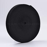 Flat Elastic Rubber Cord/Band, Webbing Garment Sewing Accessories, Black, 38mm, 5m/roll(EC-WH0002-38mm-04)