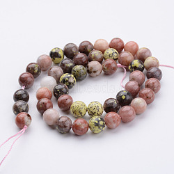 Natural Gemstone Bead Strands, Round, 8~9mm, Hole: 1mm, about 46pcs/strand, 15.28 inch(G-K152-07-8mm)