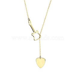 Simple and Stylish Stainless Steel Lariat Necklaces, Sweater Chain Necklace for Women, Guitar(WC5409-7)