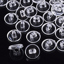 Transparent AS Plastic Charm Base Settings, for Flat Back Cabochons, Hair Findings, DIY Hair Tie Accessories, Clear, 10.5x6.5mm, hole: 2.5mm, about 5000pcs/bag(FIND-T064-011)