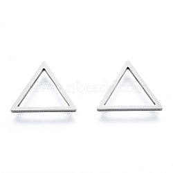 Non-Tarnish 201 Stainless Steel Linking Rings, Triangle, Stainless Steel Color, 12x13.5x1mm, Inner Diameter: 7.5x8.5mm(STAS-N090-T02-1)