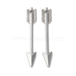 Alloy Pendants, Arrow Charms, Platinum, 29x5x2mm, Hole: 0.9mm(FIND-L020-004P)