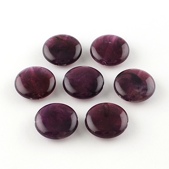 Flat Round Imitation Gemstone Acrylic Beads, Purple, 22x8.5mm, Hole: 2mm, about 190pcs/500g