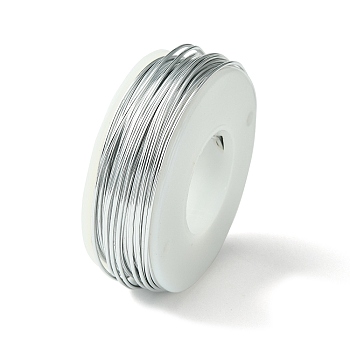 Round Aluminum Wire, Silver, 18 Gauge, 1mm, about 23m/roll