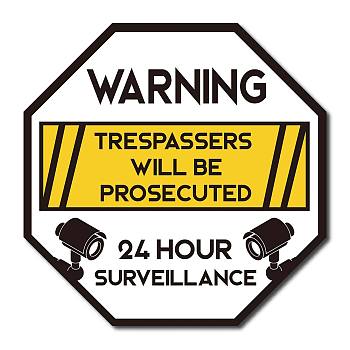 Octagon Vintage Iron Tin Sign, Metal Warning Signs, for Home Garden Bar Wall Decor, Word, 300x300x0.03mm