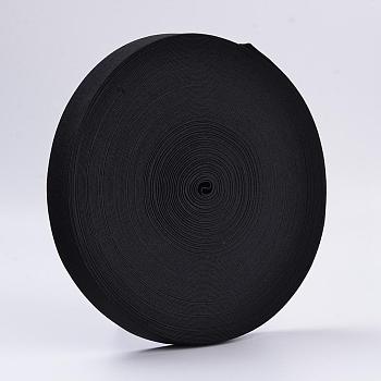 Flat Elastic Rubber Cord/Band, Webbing Garment Sewing Accessories, Black, 38mm, 5m/roll