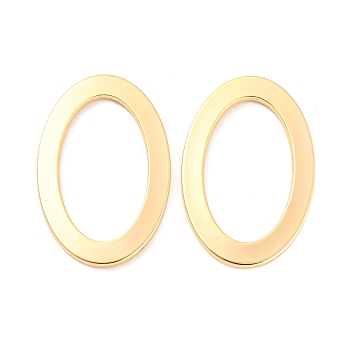 Brass Linking Rings, Oval Connector, Real 18K Gold Plated, 24.5x16x1mm, Inner Diameter: 18.5x10.5mm