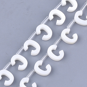 Natural Freshwater Shell Beads, Top Drilled Beads, White, Letter.C, 10x7.5x3mm, Hole: 0.8mm