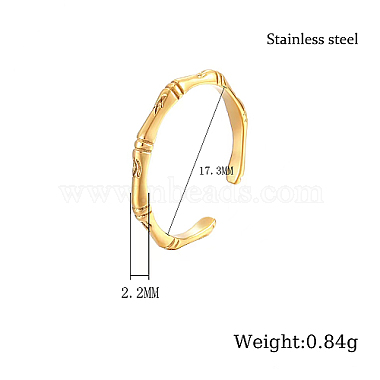 Stainless Steel Finger Open Cuff Ring(IS0697-1)-4