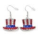 Independence Day Theme Alloy Enamel Dangle Earrings for Women(EJEW-F335-01P-03)-1