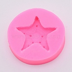 Ocean Series Starfish Shape Fondant Molds, Food Grade Silicone Molds, For DIY Cake Decoration, Chocolate, Candy, UV Resin & Epoxy Resin Craft Making, Hot Pink, 60x15.5mm, Inner Size: 44.5x45.5mm(DIY-WH0181-42)