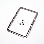 Zinc Alloy Bag Handles, with  Zinc Alloy Finding, for Bag Straps Replacement Accessories, Gunmetal, 143x100x5mm, Screw: 8x4.5mm, Pin: 3mm, 4pcs(FIND-WH0059-12B)