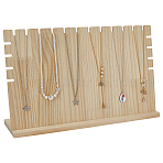 Wood Jewelry Display Stand, Bracelet and Necklace Rack, Blanched Almond, 39.5x9.5x23.5cm(ODIS-WH0030-177B)