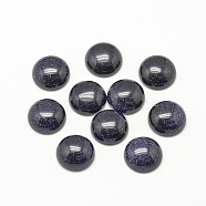 Synthetic Blue Goldstone Cabochons, Dyed, Half Round/Dome, 16x6mm(X-G-R416-16mm-34)