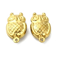 Ion Plating(IP) 304 Stainless Steel Pendants, Owl Charms, Real 18K Gold Plated, 18x11x5mm, Hole: 1mm(STAS-L024-010G)