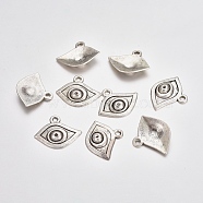 Tibetan Style Alloy Pendants, Eye, Antique Silver, 18x21.5x3mm, Hole: 1.8mm(PALLOY-WH0067-21)