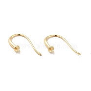Rack Plating Brass Earring Hooks, for Half Drilled Beads, Long-Lasting Plated, Cadmium Free & Lead Free, Real 14K Gold Plated, 16x2.8mm, Pin: 0.7mm, 20 Gauge, Pin: 0.8mm(For Half Drilled Beads)(KK-D083-13G)
