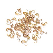Brass Bead Tips, Calotte Ends, Clamshell Knot Cover, Golden, 9x4.5x3.5mm, Hole: 1mm, Inner Diameter: 3mm(KK-XCP0001-64G)