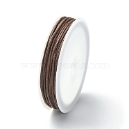 6.8M Waxed Cotton Cords, Multi-Ply Round Cord, Macrame Artisan String for Jewelry Making, Coconut Brown, 1mm, about 7.44 Yards(6.8m)/Roll(YC-YW0001-03-299)