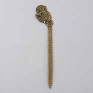 Alloy Phoenix Hair Sticks, Hair Accessories for Women, Antique Bronze, 130x27x3mm(MRMJ-WH0077-100I-AB)