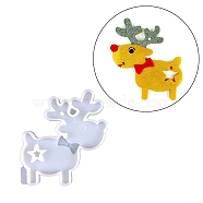 DIY Christmas Theme Pendant Food Grade Silicone Molds, Resin Casting Molds, for UV Resin, Epoxy Resin Jewelry Making, Deer, 107x97x9mm(XMAS-PW0001-013A)