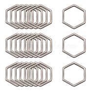 304 Stainless Steel Linking Ring, Hexagon, Stainless Steel Color, 13.5x12x0.8mm(STAS-S079-26A)