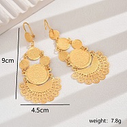 Vintage Geometric Hollow Out Copper Earrings for Women Wedding Party, Real 18K Gold Plated, Ancient Coin(FG1512)