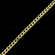 Unwelded Iron Curb Chains, with Spool, Light Gold, 2.5x1.6x0.45mm, about 328.08 Feet(100m)/roll(CH-R078-10LG)