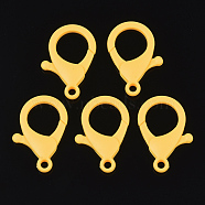 Plastic Lobster Claw Clasps, Yellow, 35x24.5x6mm, Hole: 3mm(X-KY-ZX002-03-B)