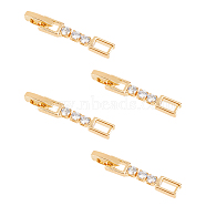 4Pcs Brass Extender Chain, with Cubic Zirconia, Necklace & Bracelet Extender Accessories, Light Gold, 30x5mm(FIND-FH0009-25B)