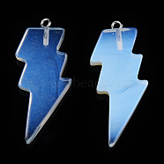 Opalite Pendants, Lightning Bolt Charm, with Stainless Steel Color Tone 304 Stainless Steel Loops, 40~44.5x17~20x4.5~6mm, Hole: 2mm(G-N332-53-B01)