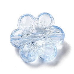 Transparent Acrylic Beads, Dyed, Flower, Light Blue, 26x23x11.5mm, Hole: 1.8mm, about 142pcs/500g(OACR-L013-033C)