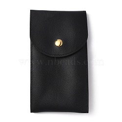 Rectangle Imitation Leather Single Watch Storage Bag, Portable Travel Wrist Watch Pouches, Black, 13x7.3x0.8cm(ABAG-WH0044-45H)