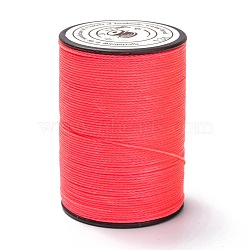 Round Waxed Polyester Thread String, Micro Macrame Cord, Twisted Cord, for Leather Sewing Stitching, Salmon, 0.55mm, about 131.23 yards(120m)/roll(YC-D004-02C-136)