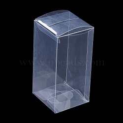 Rectangle Transparent Plastic PVC Box Gift Packaging, Waterproof Folding Box, for Toys & Molds, Clear, Box: 6x6x12.1cm(CON-F013-01F)