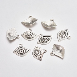 Tibetan Style Alloy Pendants, Eye, Antique Silver, 18x21.5x3mm, Hole: 1.8mm(PALLOY-WH0067-21)