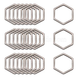 Tarnish Resistant 304 Stainless Steel Linking Ring, Hexagon, Stainless Steel Color, 13.5x12x0.8mm(STAS-S079-26A)