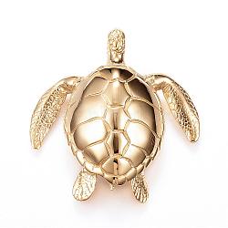 304 Stainless Steel Big Pendants, Sea Turtle, Golden, 51x47x18mm, Hole: 6x10mm(STAS-F044-03G)