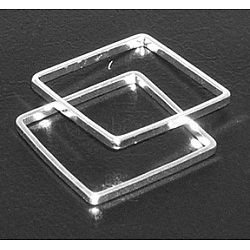 Square Brass Linking Rings, Silver Color Plated, 20x20x1.2mm(X-EC03020mm-S)