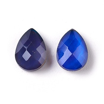 Faceted Glass Cabochons, Changing Color Mood Cabochons, teardrop, Colorful, 10x7x4.6mm