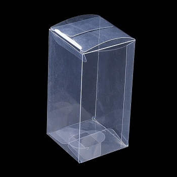 Rectangle Transparent Plastic PVC Box Gift Packaging, Waterproof Folding Box, for Toys & Molds, Clear, Box: 6x6x12.1cm